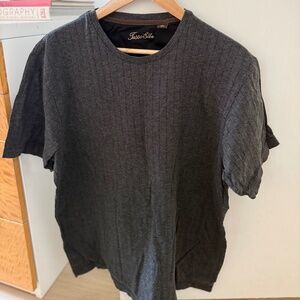 Tasso Elba Charcoal Textured Cotton Tee 🖤